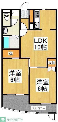 ベルウッド(2LDK/1階)の間取り写真