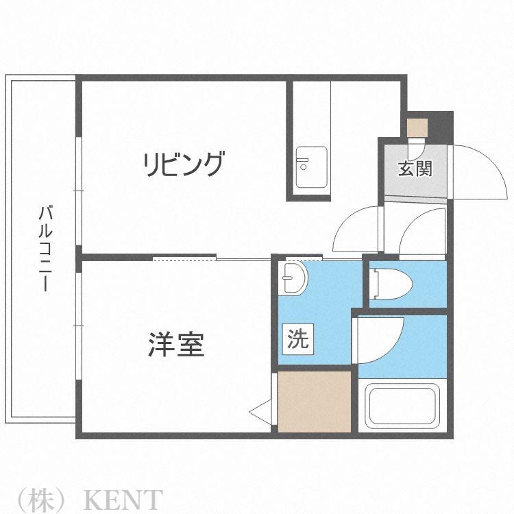 ブランノワール宮の森(1LDK/4階)の間取り写真