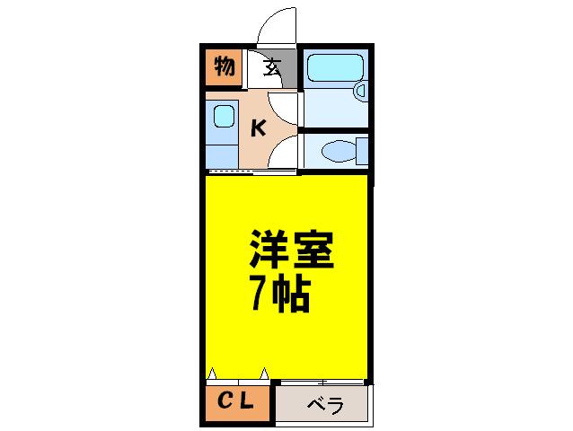 ブルーメイトハイツA棟(1K/4階)の間取り写真
