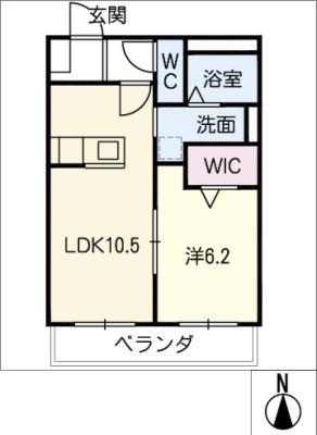 スカイビューヒルズ(1LDK/1階)の間取り写真