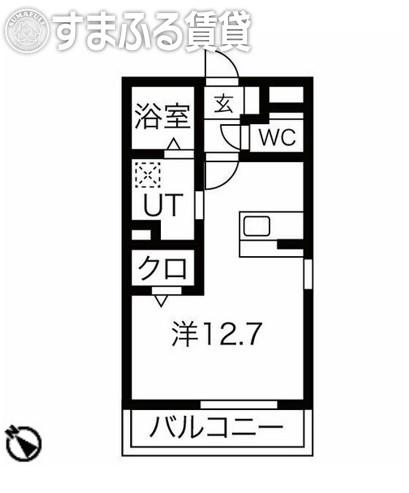 ハウス3 9(ワンルーム/2階)の間取り写真