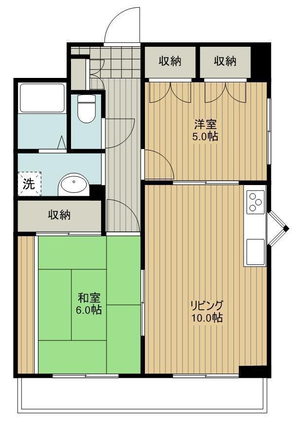 パストラル西船(2LDK/5階)の間取り写真