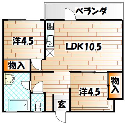 E-LUX1(2LDK/8階)の間取り写真