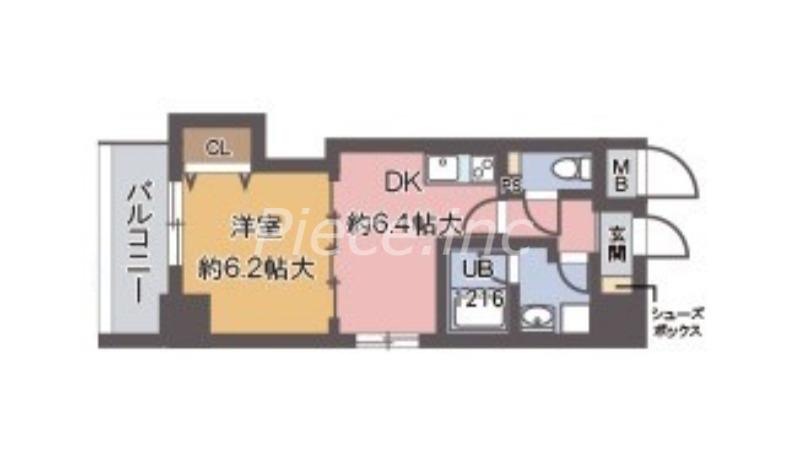 リンデンプラザ心斎橋(1DK/7階)の間取り写真