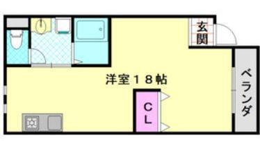 FOREST山崎 2F(1LDK/2階)の間取り写真