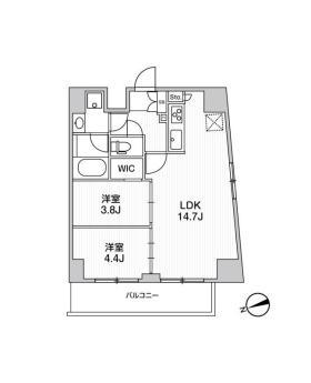 リテラス南千住サウス(2LDK/10階)の間取り写真
