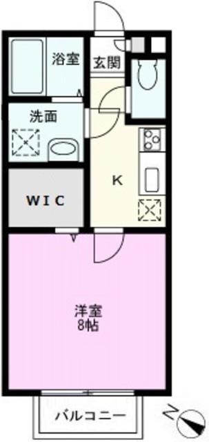 ベルフラワー東越谷(1K/2階)の間取り写真