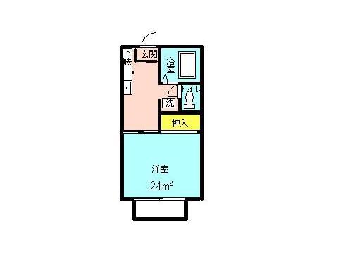 ミラ穴川(1K/1階)の間取り写真