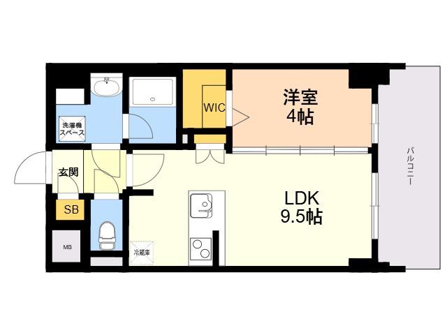 S-RESIDENCE薬院AUREATE(1LDK/7階)の間取り写真