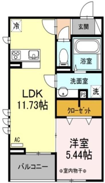 ブルーメンリート(1LDK/1階)の間取り写真