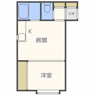 アークコート栄町(1DK/3階)の間取り写真