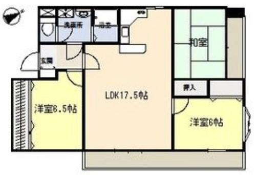 グリックヒルズ代万(3LDK/3階)の間取り写真