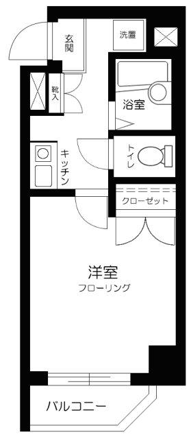 プレール荏原中延(1K/4階)の間取り写真