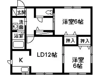 シャーメゾン メゾンサチ(2LDK/2階)の間取り写真