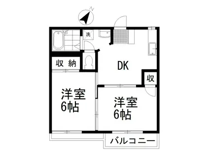 メゾン相生(2DK/2階)の間取り写真