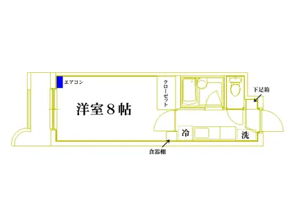 スカイハイム安野屋(1K/2階)の間取り写真