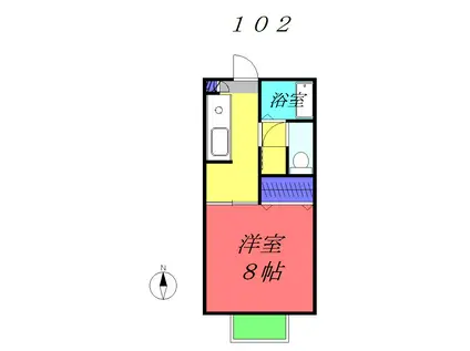 アイムズガーデン14(1K/1階)の間取り写真