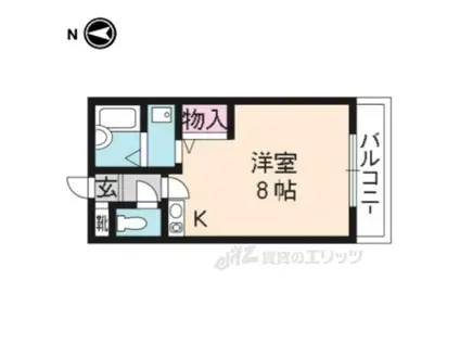 ノースヒルト(ワンルーム/1階)の間取り写真