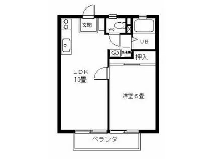 パナハイツ杉本(1LDK/2階)の間取り写真