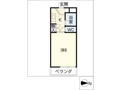 パークテラス鶴舞(1K/4階)の間取り写真