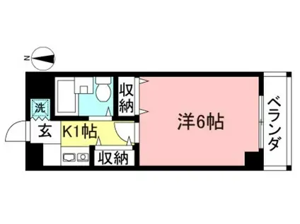 エルニド西生田(1K/3階)の間取り写真