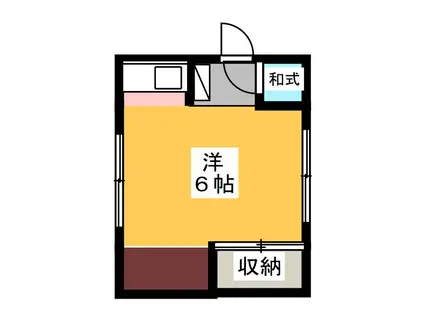 藤荘(ワンルーム/2階)の間取り写真
