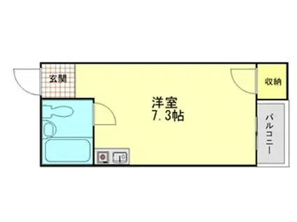 ツインプラザ中宮II号館(ワンルーム/2階)の間取り写真