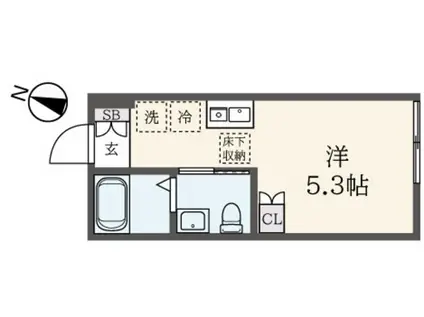 ランド横浜ウエスト(ワンルーム/1階)の間取り写真