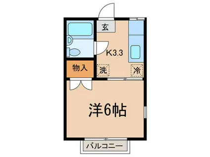 エステート秋田(1K/2階)の間取り写真