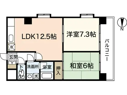 KAIZOビル(2LDK/6階)の間取り写真