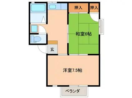 カルムメゾン(2K/2階)の間取り写真