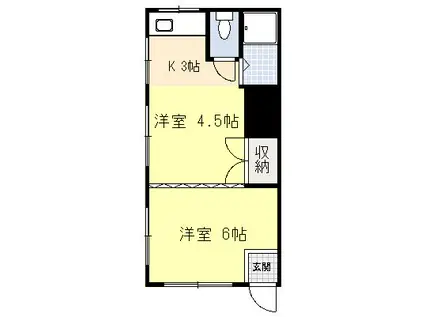和泉コーポ(1DK/2階)の間取り写真