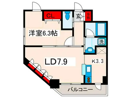 クエル田端(1LDK/2階)の間取り写真