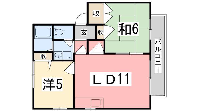メゾンさくら A棟(2LDK/2階)の間取り写真