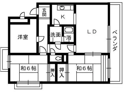 やかた南浜寺2(3LDK/2階)の間取り写真
