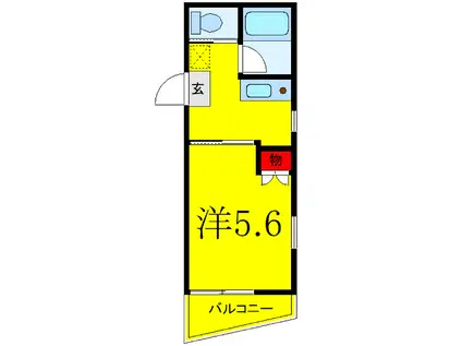 三高・クラウンライフII(1K/1階)の間取り写真