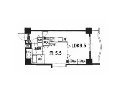 アップル第7マンション(1LDK/9階)の間取り写真