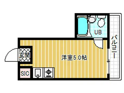 シャトー福島(ワンルーム/2階)の間取り写真