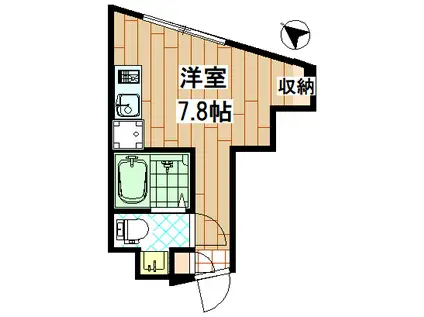 ルリシス赤塚(ワンルーム/2階)の間取り写真