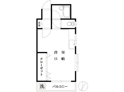 安藤グリーンマンション(ワンルーム/4階)の間取り写真