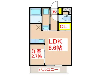 FORSIA 5(1LDK/2階)の間取り写真