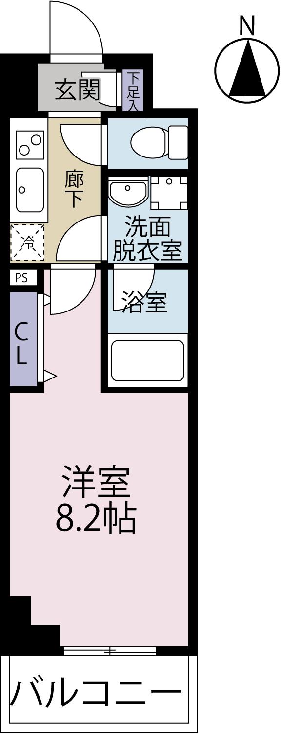 ソルテラ(1K/2階)の間取り写真