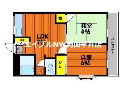 センチュリー清水(2LDK/1階)の間取り写真
