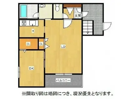 リブズ菊池II(1LDK/3階)の間取り写真