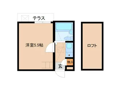 CASA取手(1K/1階)の間取り写真