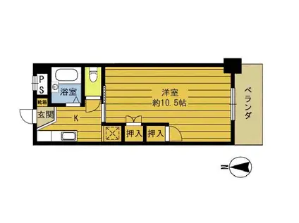 ニュー藤(1K/4階)の間取り写真