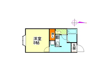 コーポ昭英NO1(1K/2階)の間取り写真