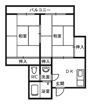 小俣ビル(2K/3階)の間取り写真