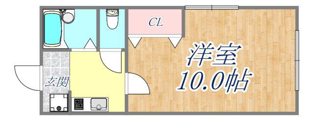 グリーンハイツ(1K/2階)の間取り写真