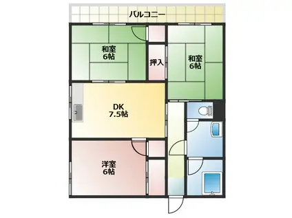 和廣ビル(3DK/3階)の間取り写真